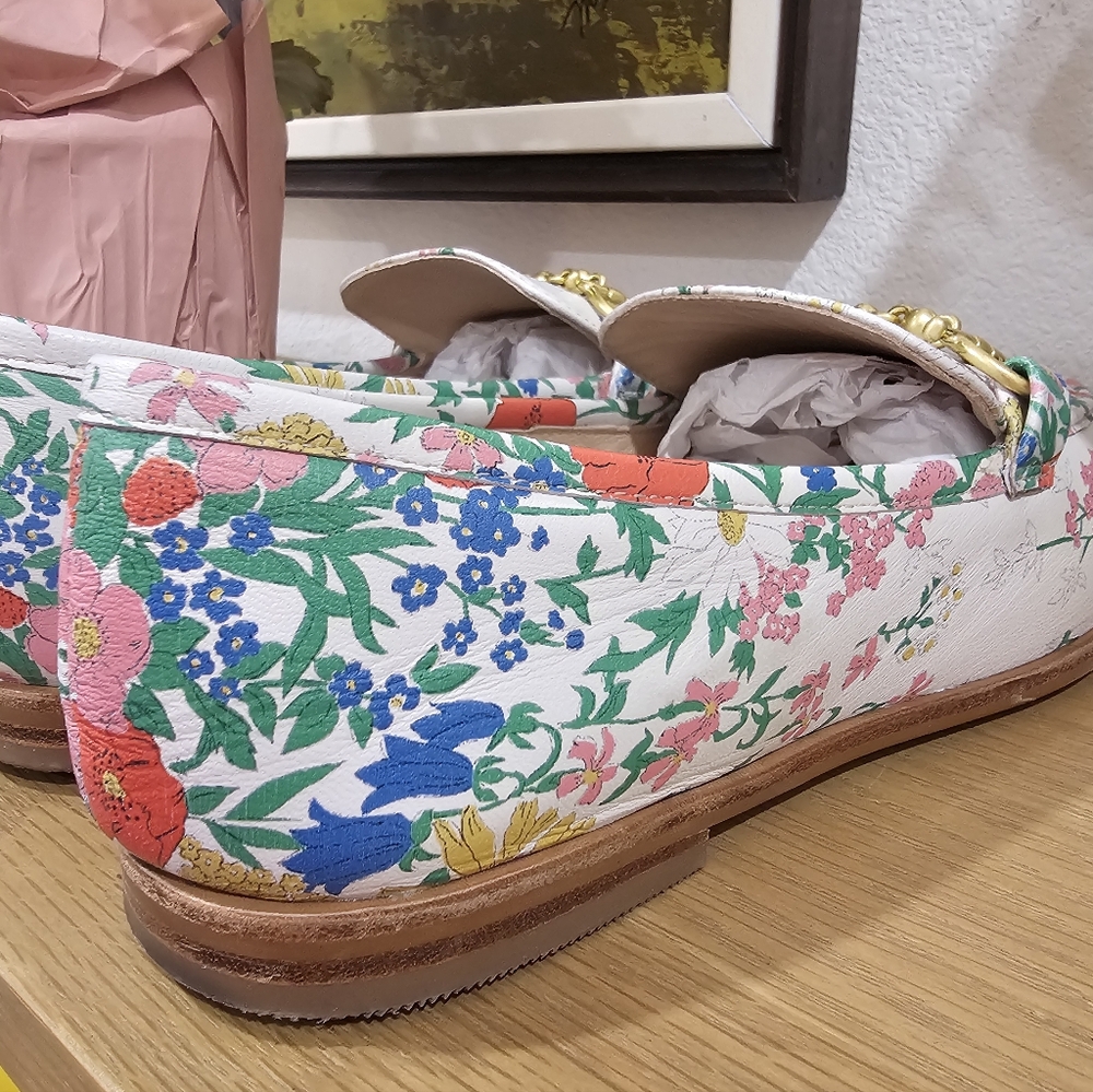 Boden White and Red Poppy floral loafers Size 40 - Picture 9 of 10